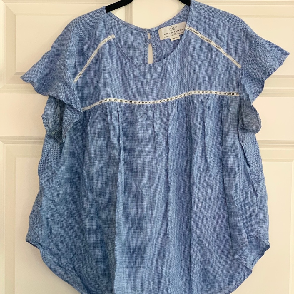 Trovata Birds of Paradis Flutter Sleeve Top Sz.M